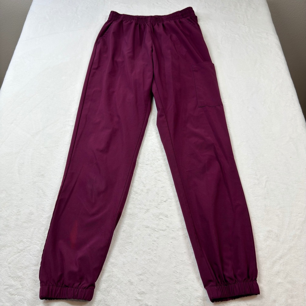 4Flex Jogger Scrub Pants Womens XS Burgundy Good GTN-811EBL Stretch Pocket